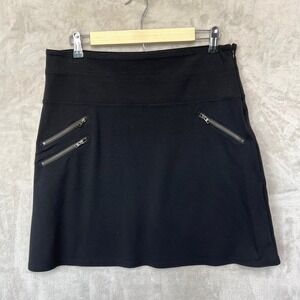 Athleta Skirt Womens Size 10 Black Ponte Zip Pocket Athletic Athleisure